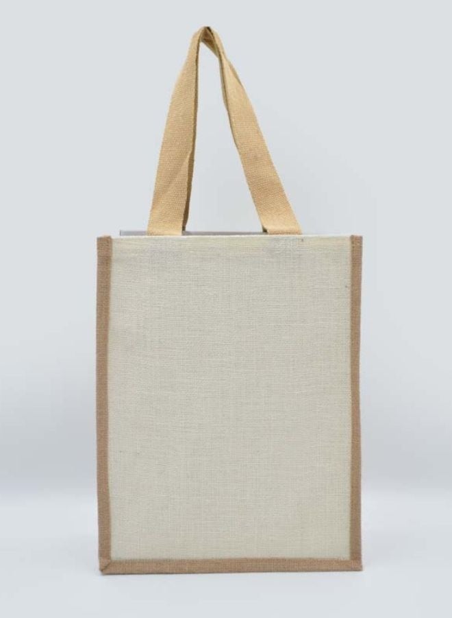 Fatio Set of 10 Natural Jute and Cream Canvas Bags – Eco-Friendly and Durable Tote Bags - Image 2